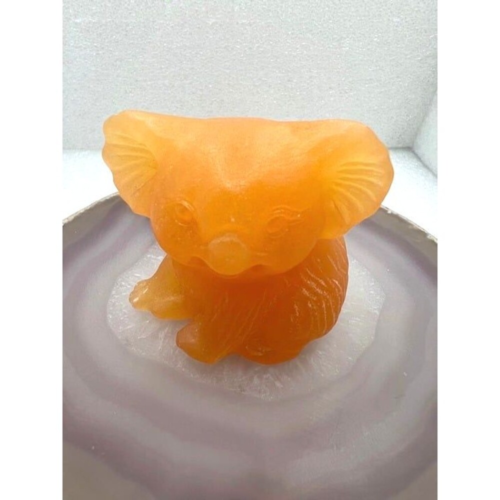 Genuine Honey Calcite Koala Carving